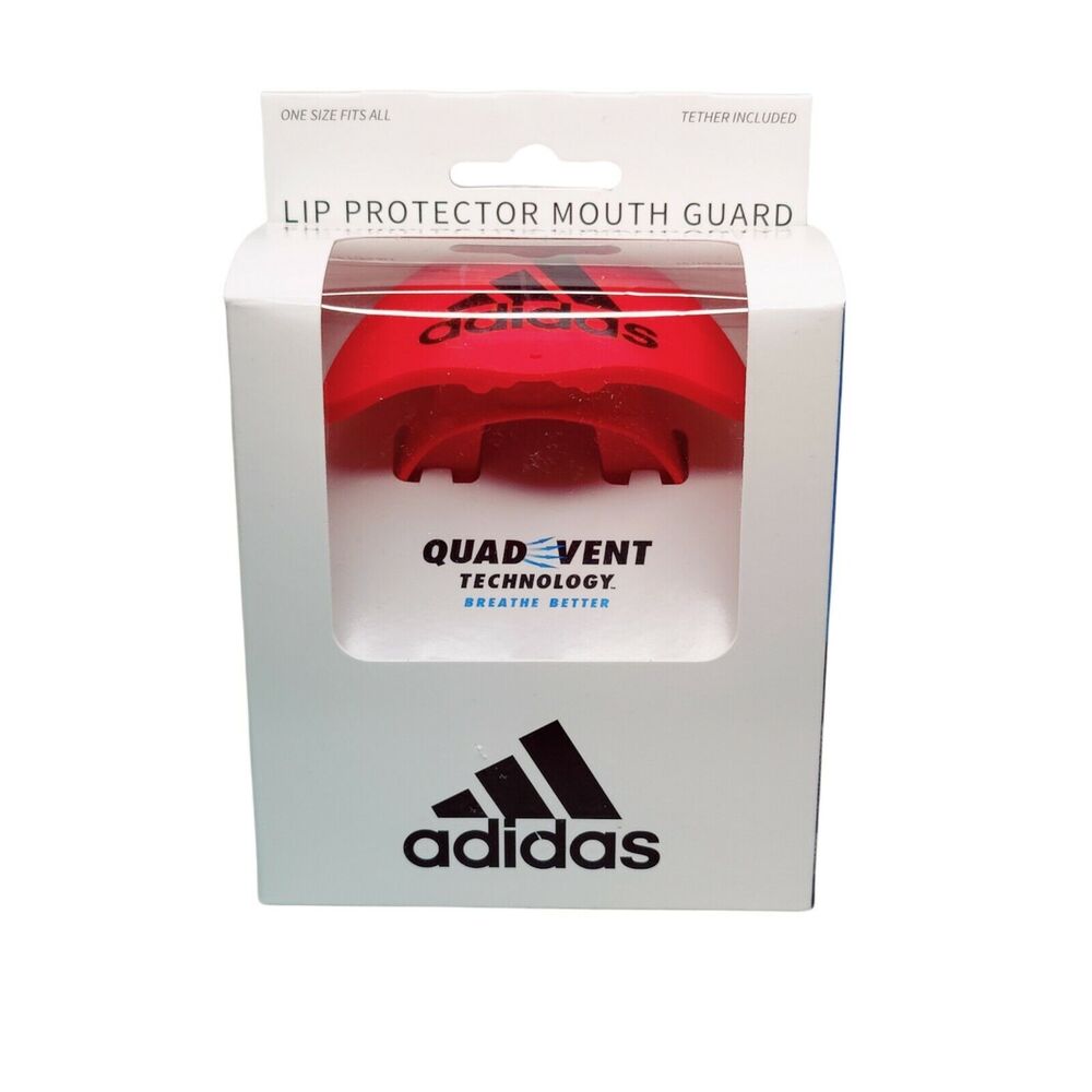 Adidas‎ Red & Black Quad Vent Sports Lip Protector Mouth Guard Football Soccer